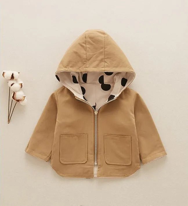 Jaqueta de Bolinhas com Capuz Dupla Face – Boutique Infantil Les Enfants