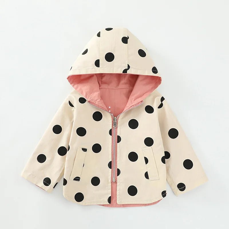 Jaqueta de Bolinhas com Capuz Dupla Face – Boutique Infantil Les Enfants