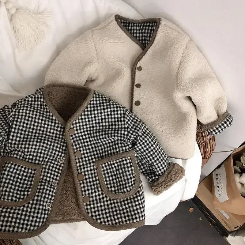 Jaqueta Dupla face Xadrez – Boutique Infantil Les Enfants