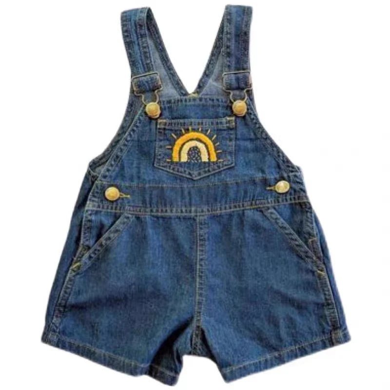 Jardineiras Jeans Rainbow – Boutique Infantil Les Enfants