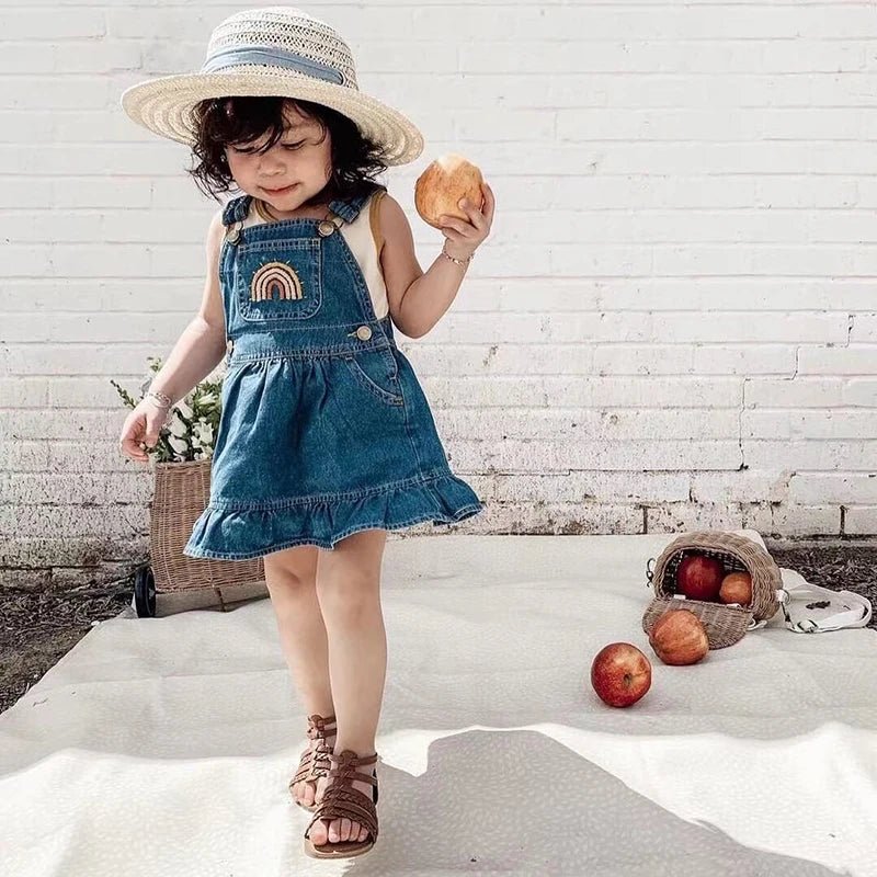 Jardineiras Jeans Rainbow – Boutique Infantil Les Enfants