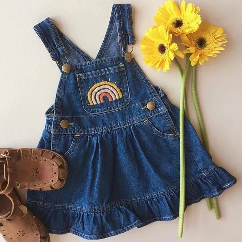 Jardineiras Jeans Rainbow – Boutique Infantil Les Enfants