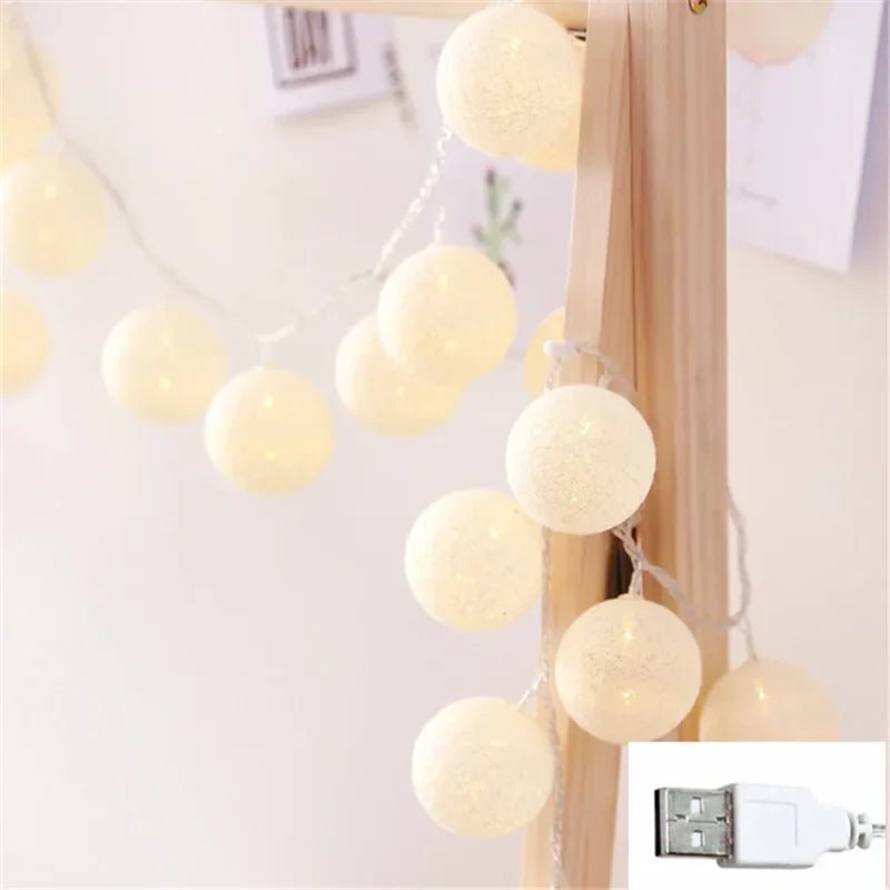 Luminária Cordão Fairy Lights com Bolas de Algodão – Boutique Infantil Les Enfants