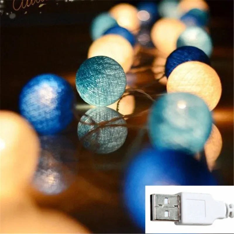 Luminária Cordão Fairy Lights com Bolas de Algodão – Boutique Infantil Les Enfants