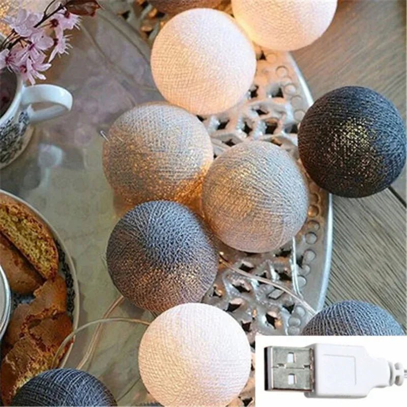 Luminária Cordão Fairy Lights com Bolas de Algodão – Boutique Infantil Les Enfants