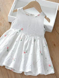 Vestido Infantil Anna em algodão bordado com estampa floral