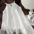Vestido Filomena Laise branco com bordado delicado em algodão